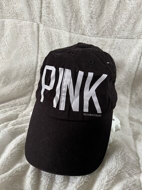 PINK Victoria's Secret Black Logo Hat